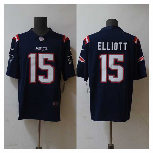 Men%27s New England Patriots #15 Ezekiel Elliott Navy Vapor Untouchable Stitched Jersey